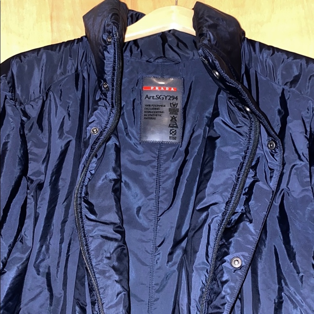 MEN’S PRADA NAVY LONG WINTER COAT SGY294 52 / L
